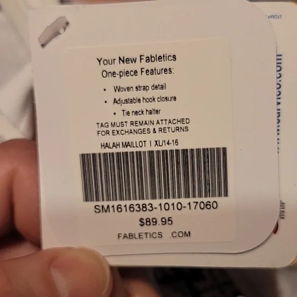 NWT Fabletics Halah Maillot One Piece Halter Swimsuit Bathing Suit Size XL - Picture 5 of 7